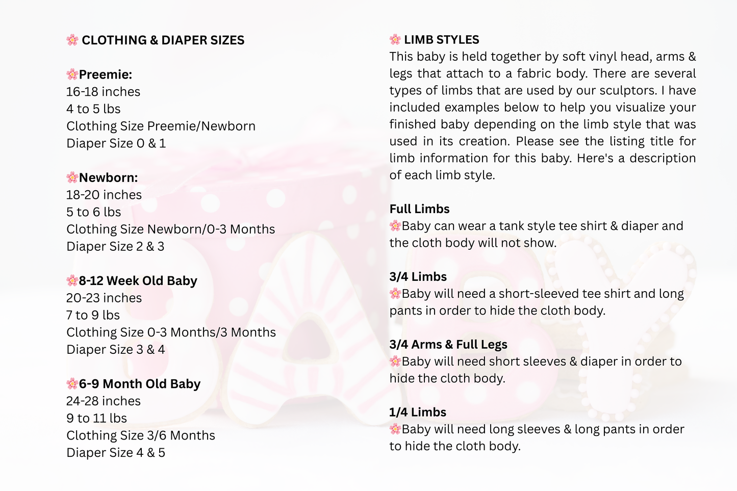 a recipe for a baby's diaper size guide