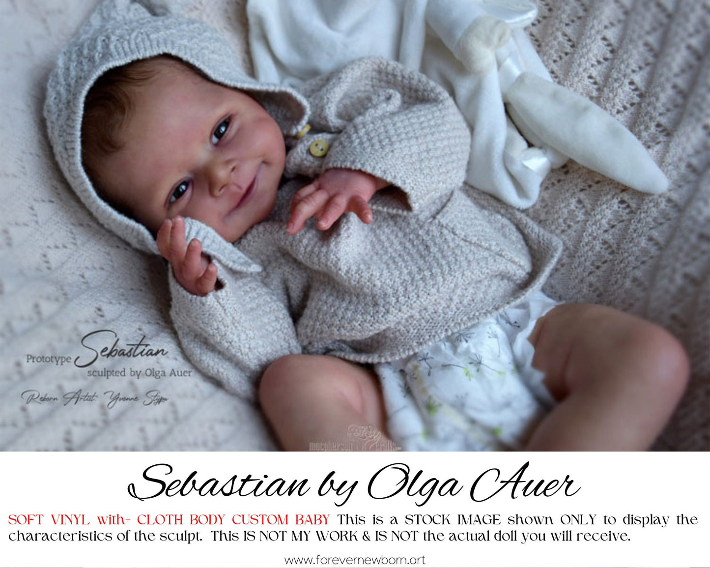 Reborn Baby **Hyper-Realistic** Reborn Doll Sebastian by Olga Auer (20"+Full Limbs)