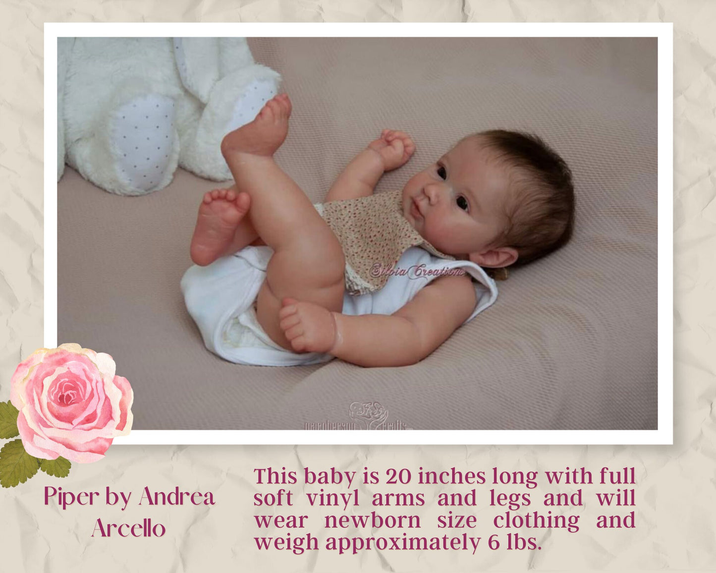 Free Baby Offer ~ Reborn Doll Sale ~ Custom Baby Piper by Andrea Arcello (20"+ Full Limbs) Preorder starts March 15th