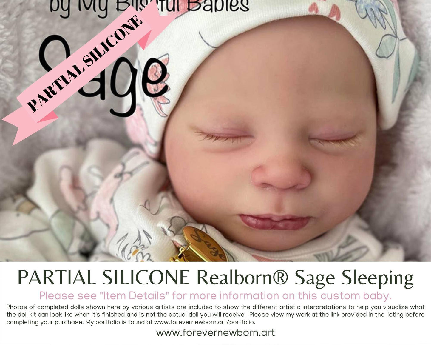 Realborn® Sage Sleeping (18"+ Full Limbs) with cloth body. Extended Processing Time May Be Required. ASK FIRST!