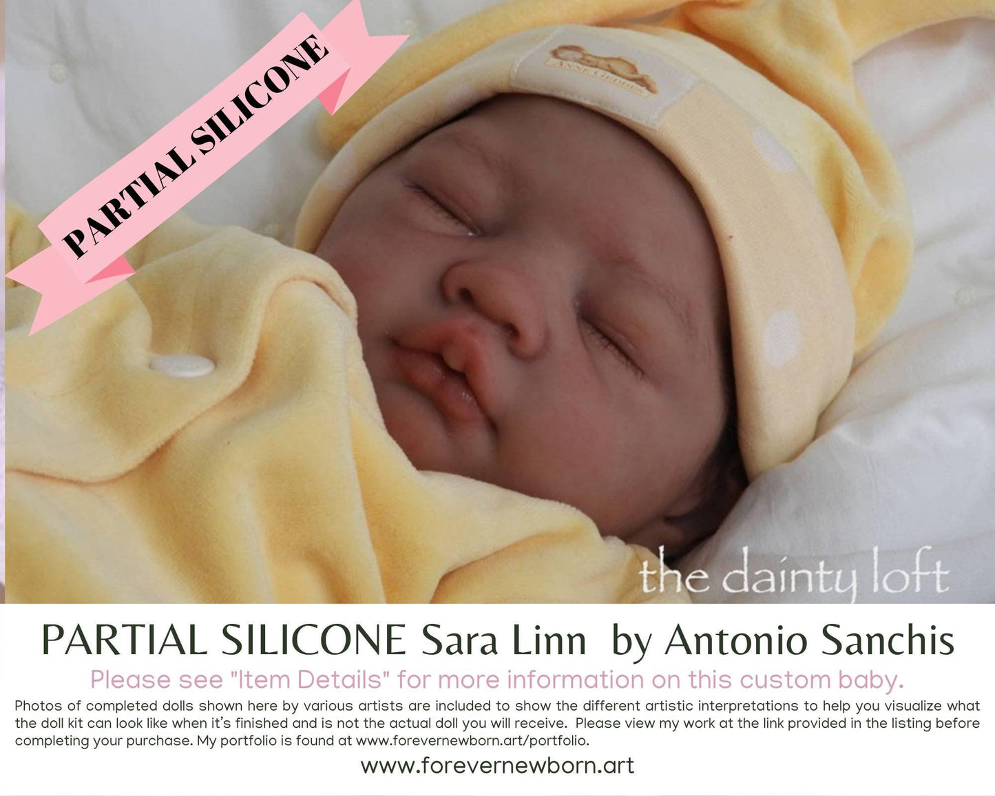 Sara Linn by Antonio Sanchis (21"+ Full Limbs) with cloth body. Extended Processing Time May Be Required. ASK FIRST!