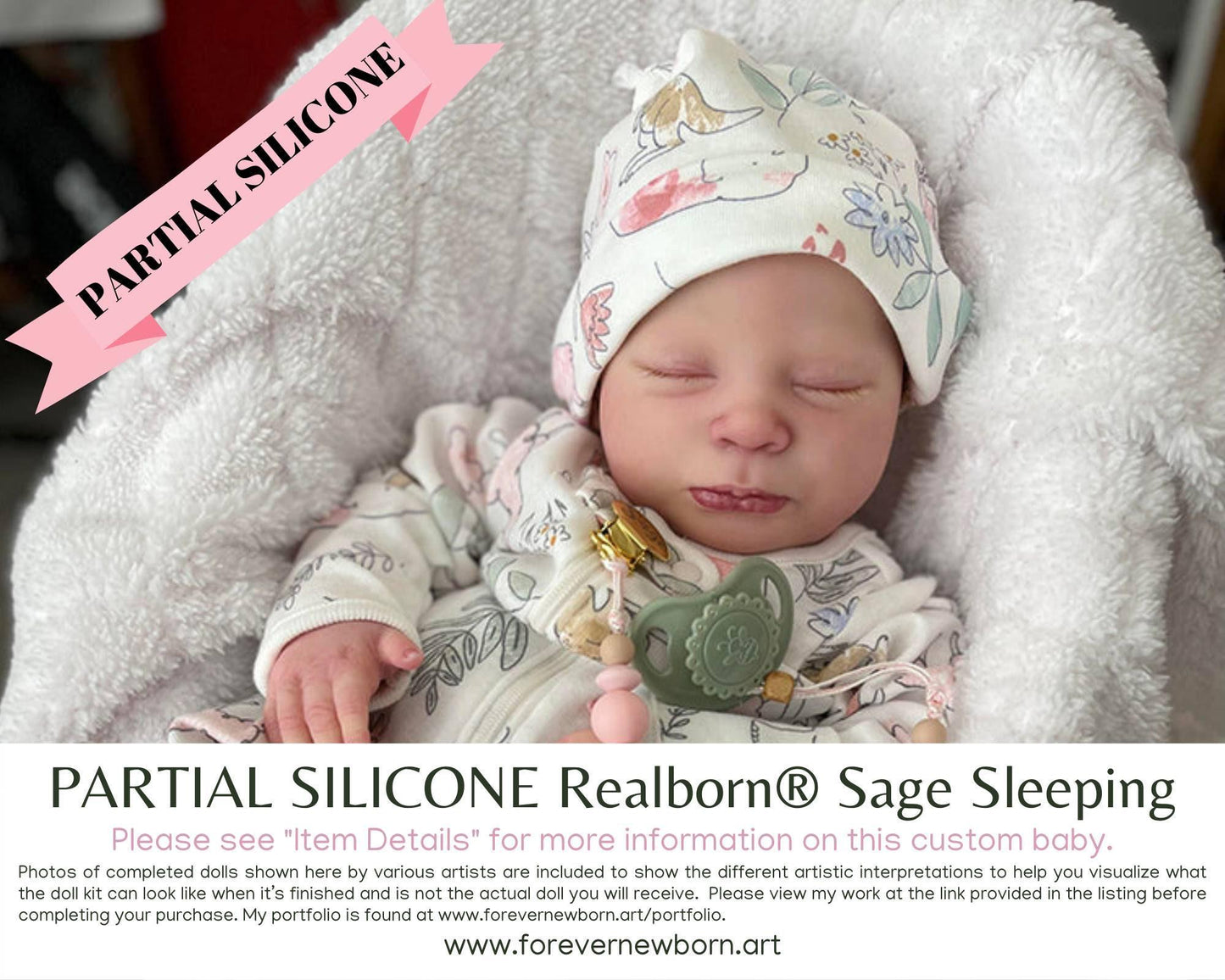 Realborn® Sage Sleeping (18"+ Full Limbs) with cloth body. Extended Processing Time May Be Required. ASK FIRST!