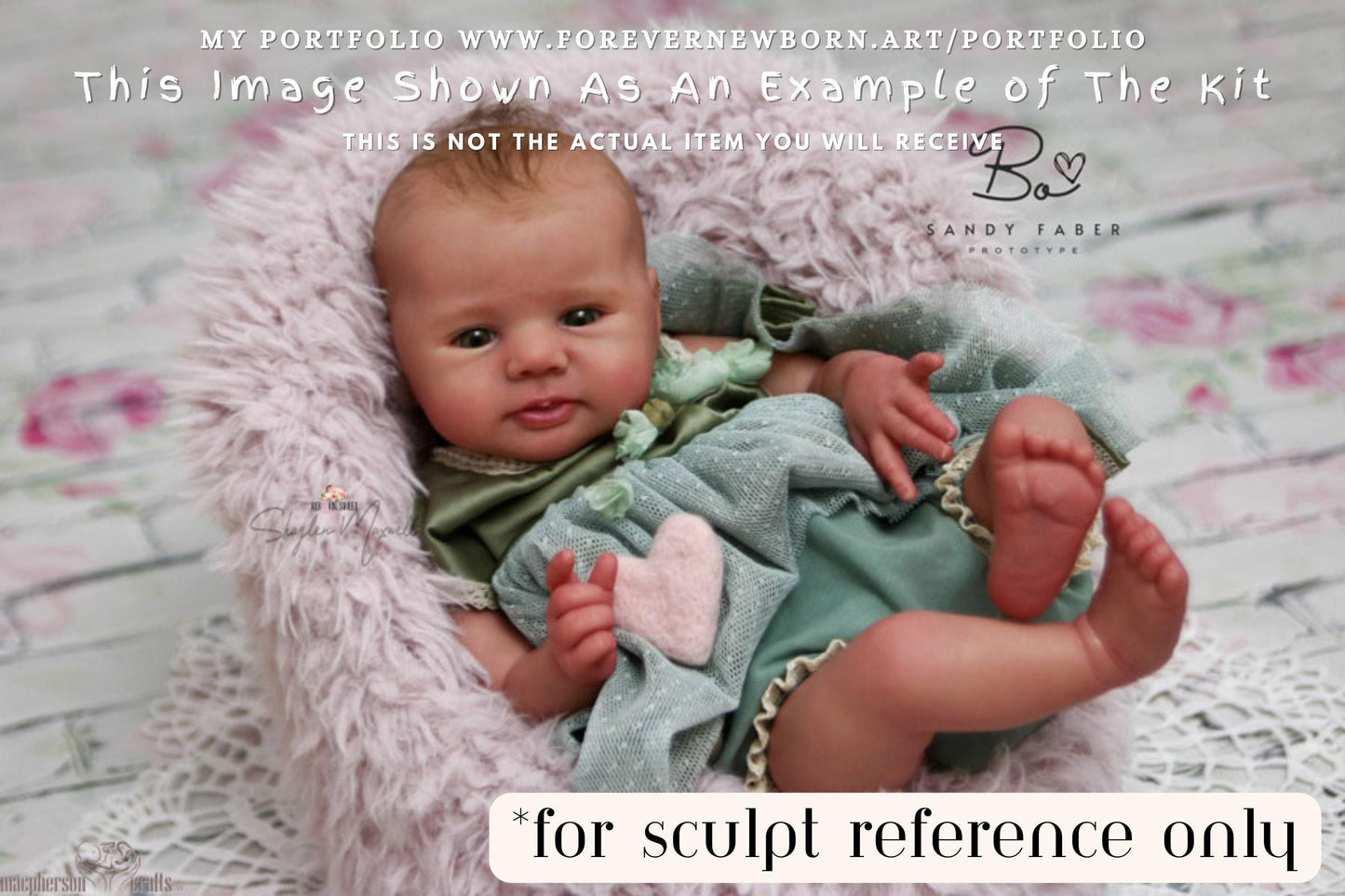 Reborn Baby **Hyper-Realistic** Reborn Doll Bo by Sandy Faber 18" Full Limbs