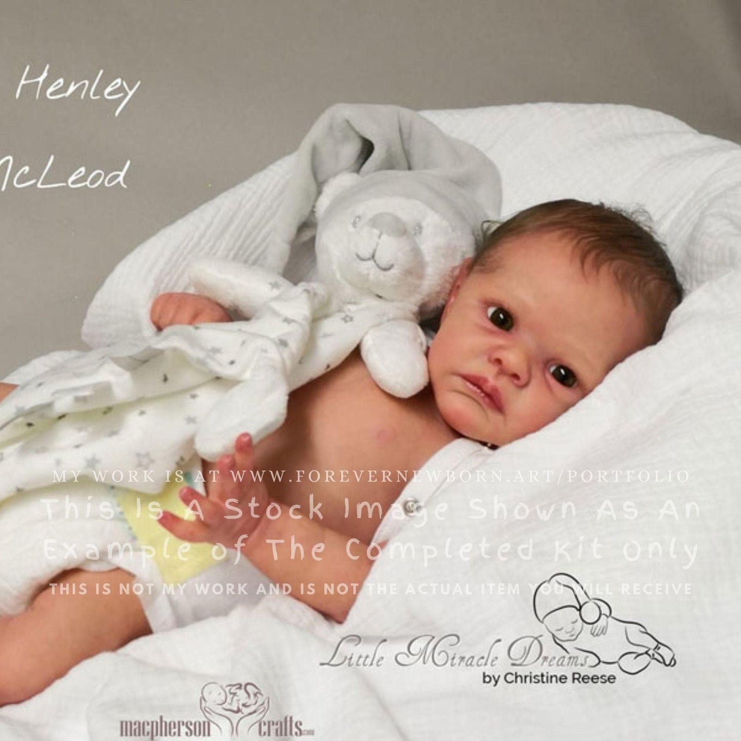 Reborn Baby **Hyper-Realistic** Reborn Doll Henley by Dawn McLeod (17"+Full Limbs)