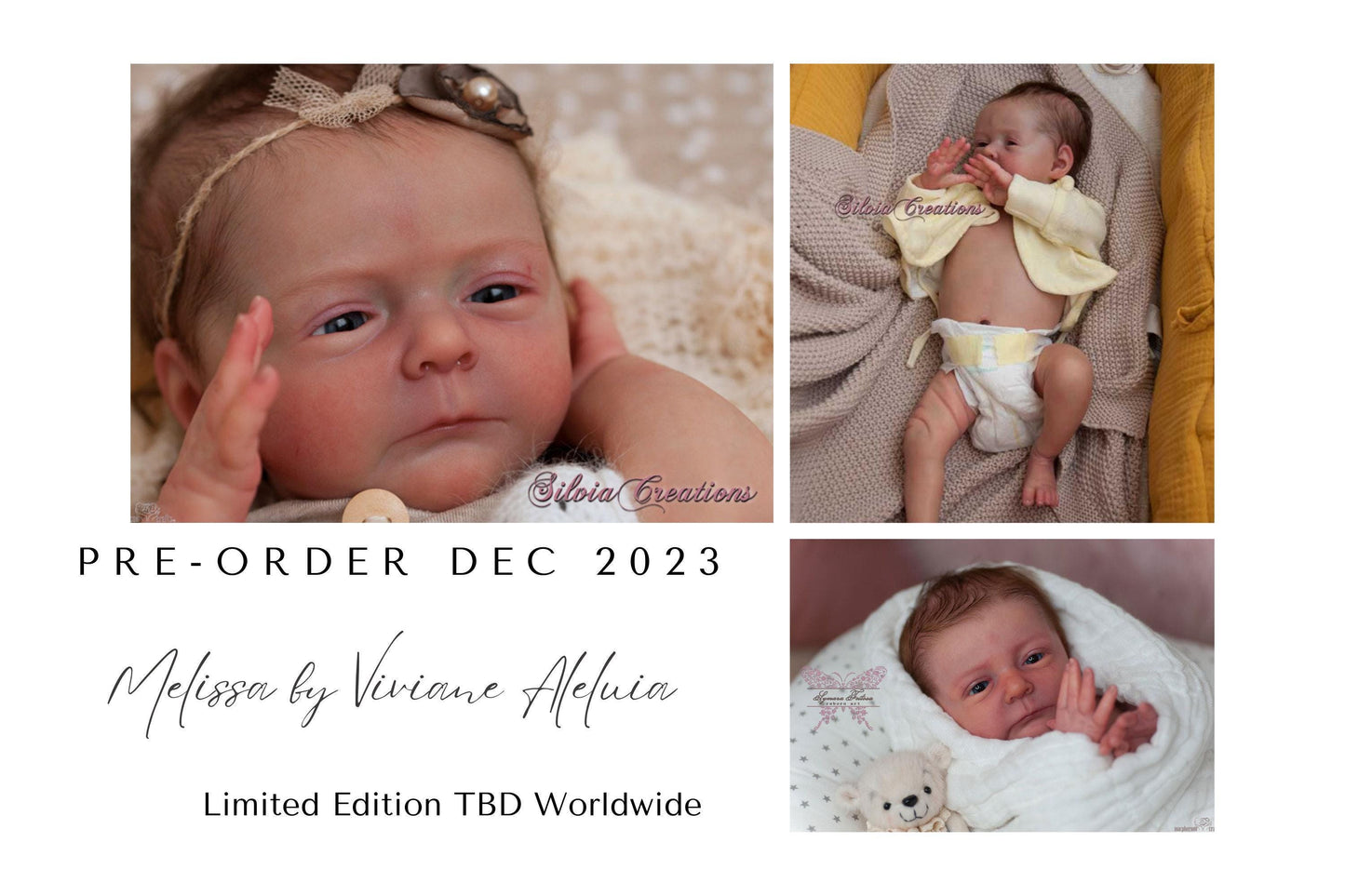Lifelike Reborn Doll Melissa by Viviane Aleluia 18" Full Limbs