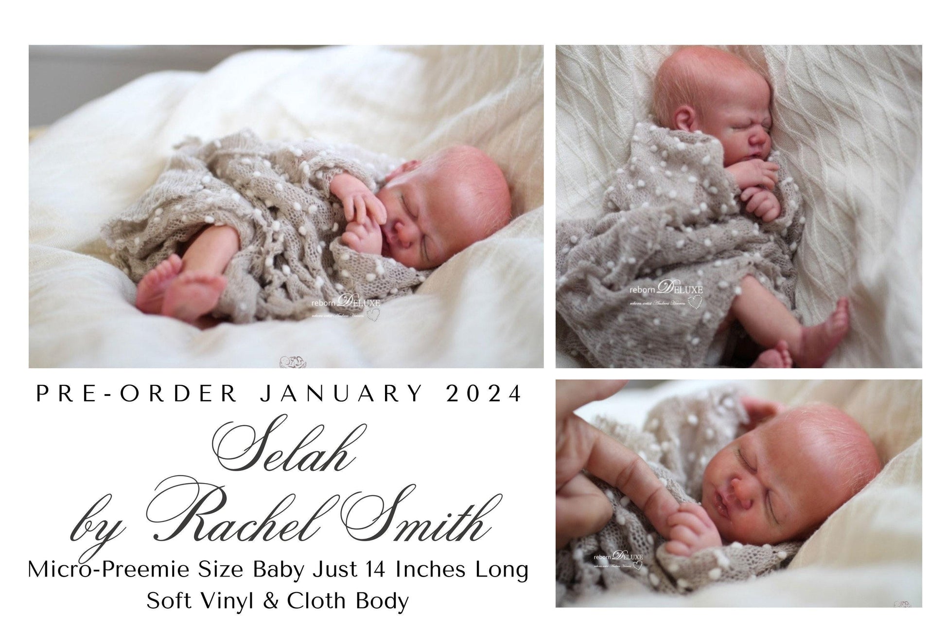 Reborn Baby **Hyper-Realistic** Reborn Doll Selah By Rachel Smith 14" Full Limbs ~ Micro Preemie