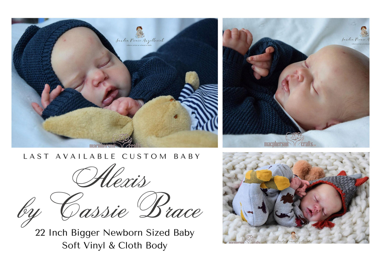 Amazing Hyper-Realistic Reborn Custom Doll LAST ONE - Alexis by Cassie Brace 22" Full Limbs