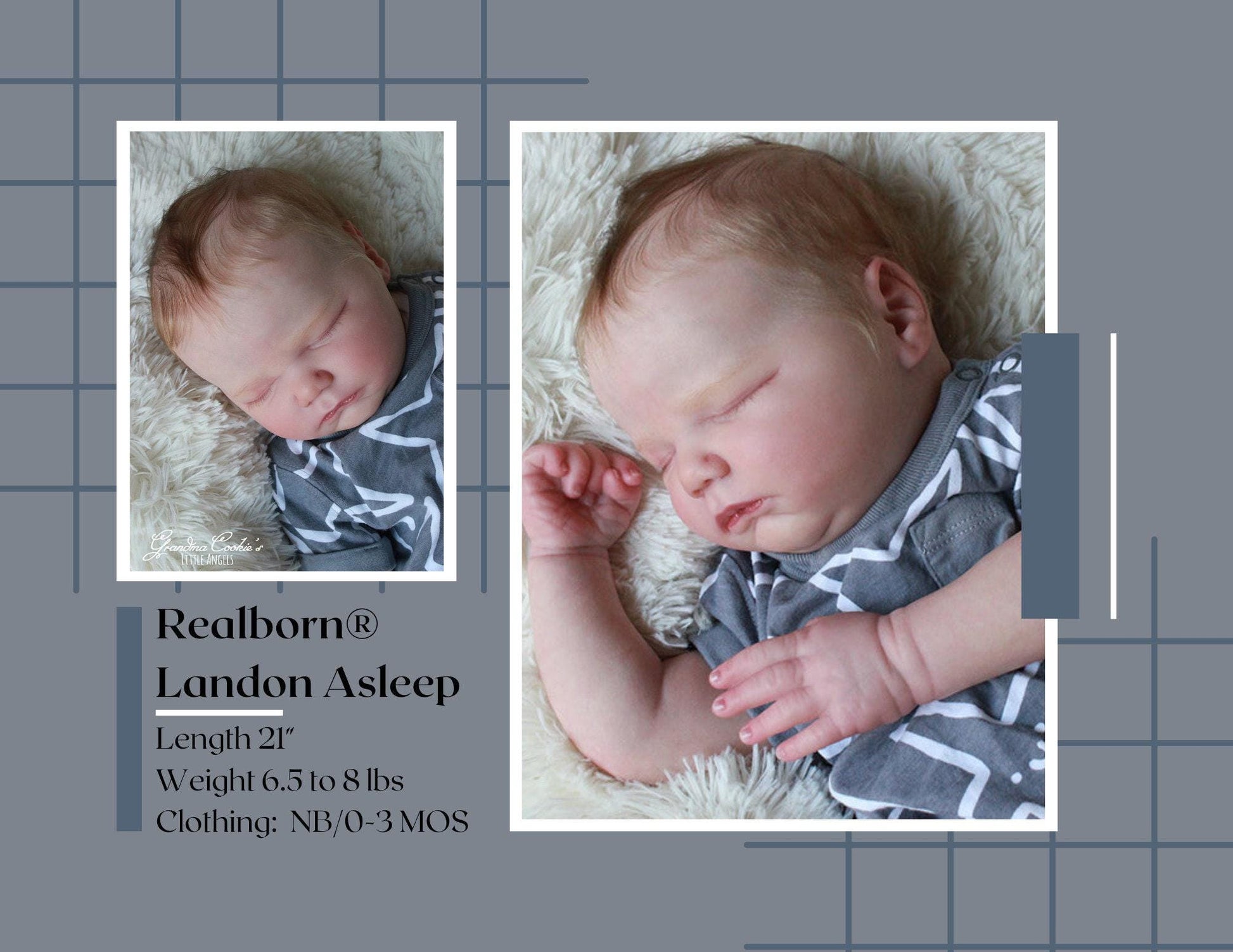Attention Reborn Baby Collectors ~ Custom Ultra-Realistic Realborn® Landon Asleep (21"+Full Limbs)