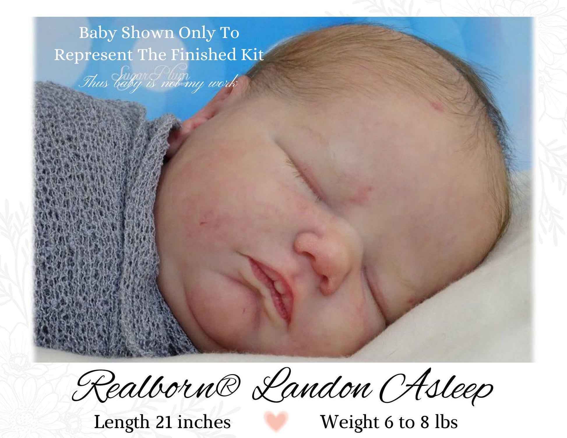 Attention Reborn Baby Collectors ~ Custom Ultra-Realistic Realborn® Landon Asleep (21"+Full Limbs)
