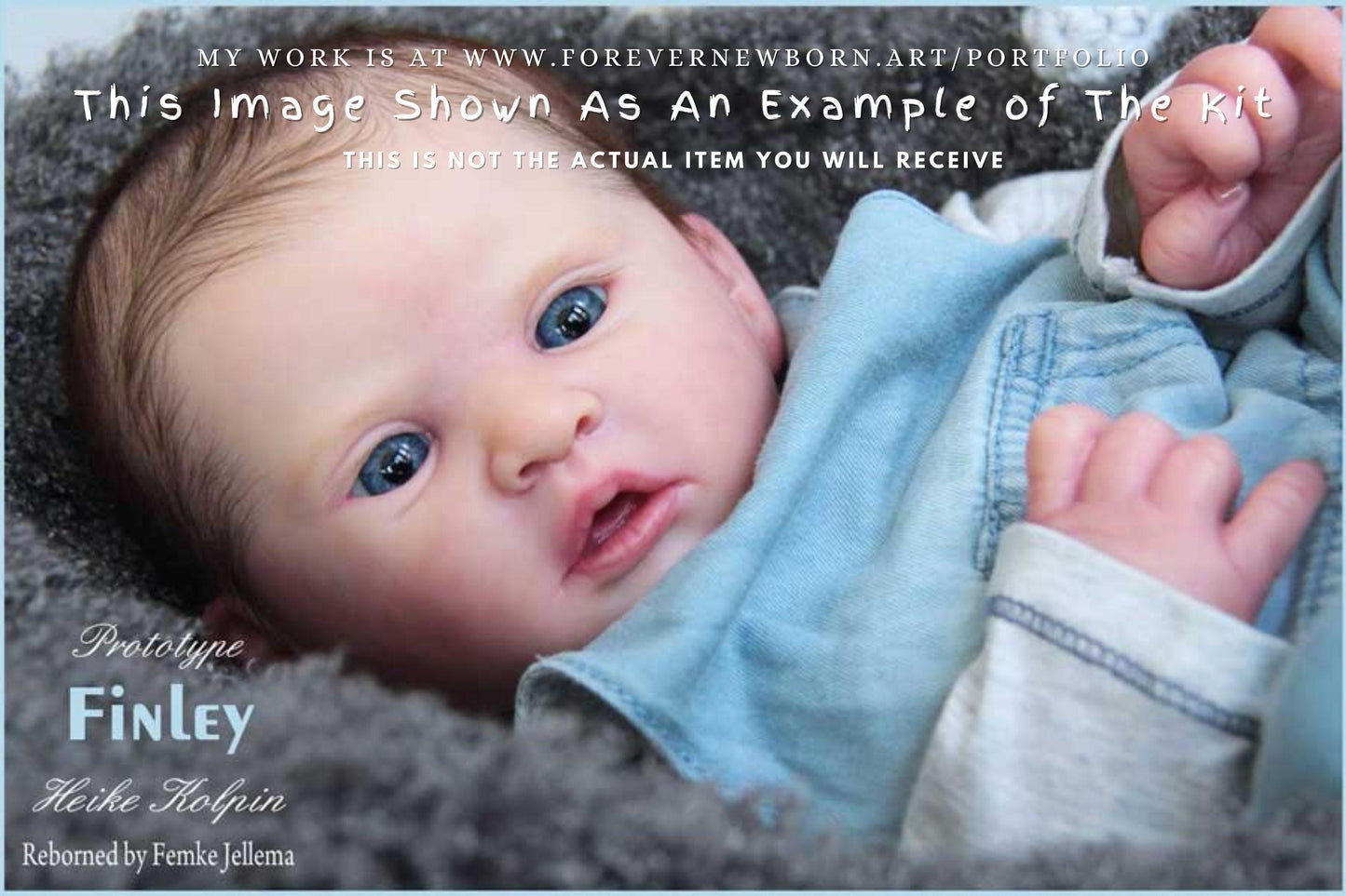 Extremely Realistic Reborn Baby Doll ~ Reborn Baby **Hyper-Realistic** Reborn Doll Finley By Heike Kolpin 19" 3/4 Arms Full Legs