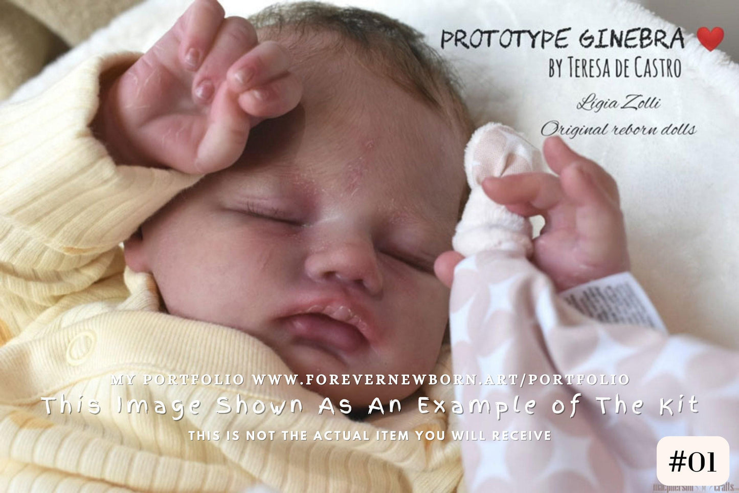 Reborn Baby **Hyper-Realistic** Reborn Doll Ginebra by Teresa de Castro (18"+ Full Limbs) *Extended Processing Time. NEW SCULPT.
