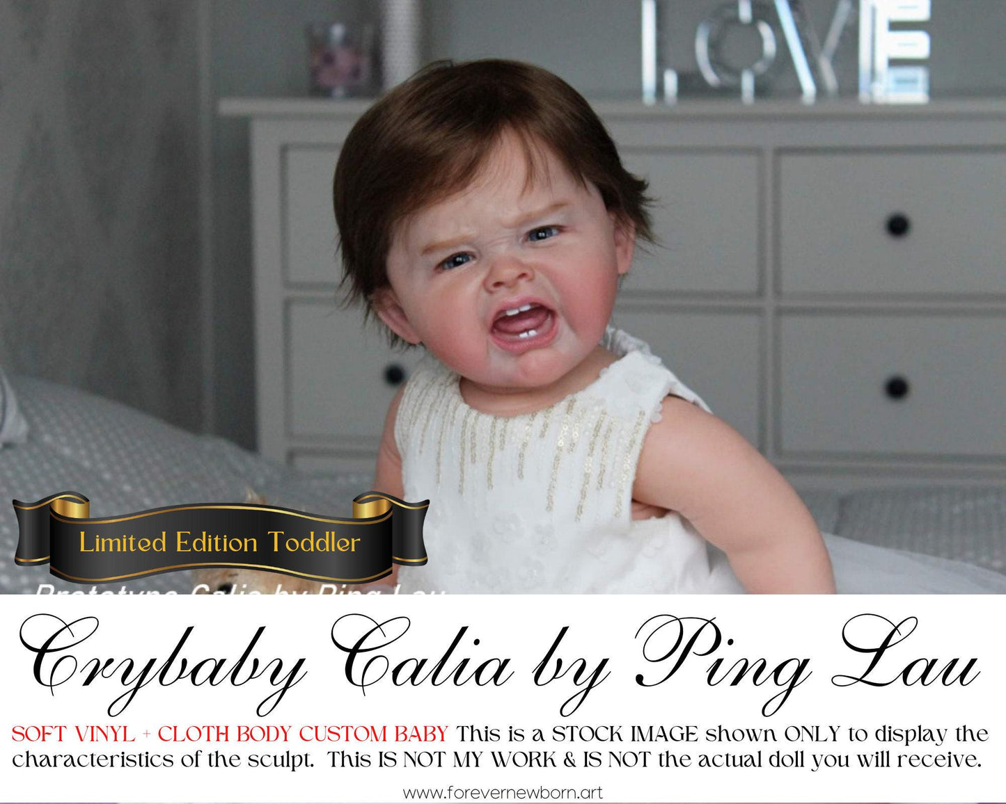 Reborn Baby **Hyper-Realistic** Reborn Doll Crybaby Calia by Ping Lau (28"+Full Limbs)
