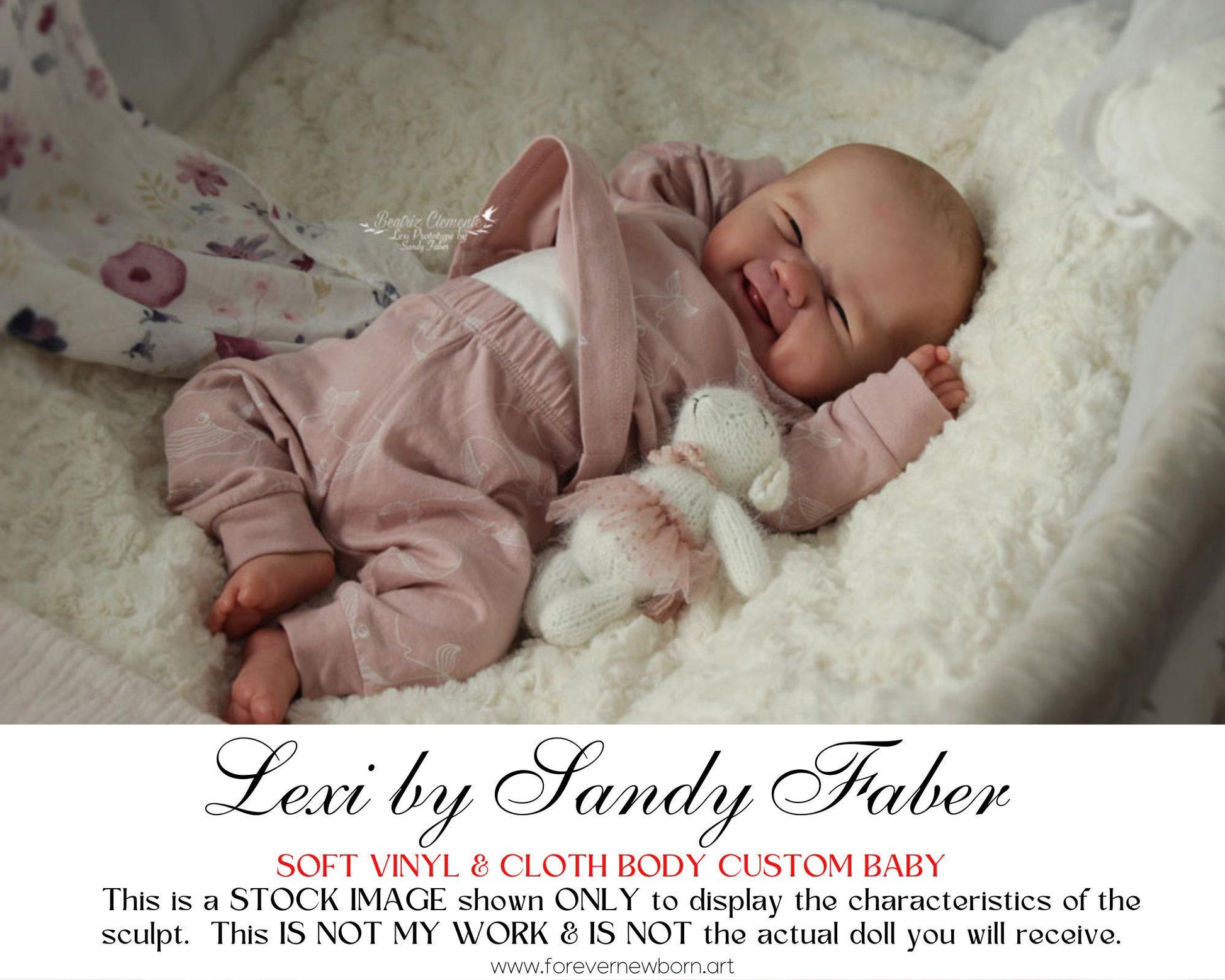 Lifelike Reborn Doll Lexi by Sandy Faber (20"+Full Arms 3/4 Legs)