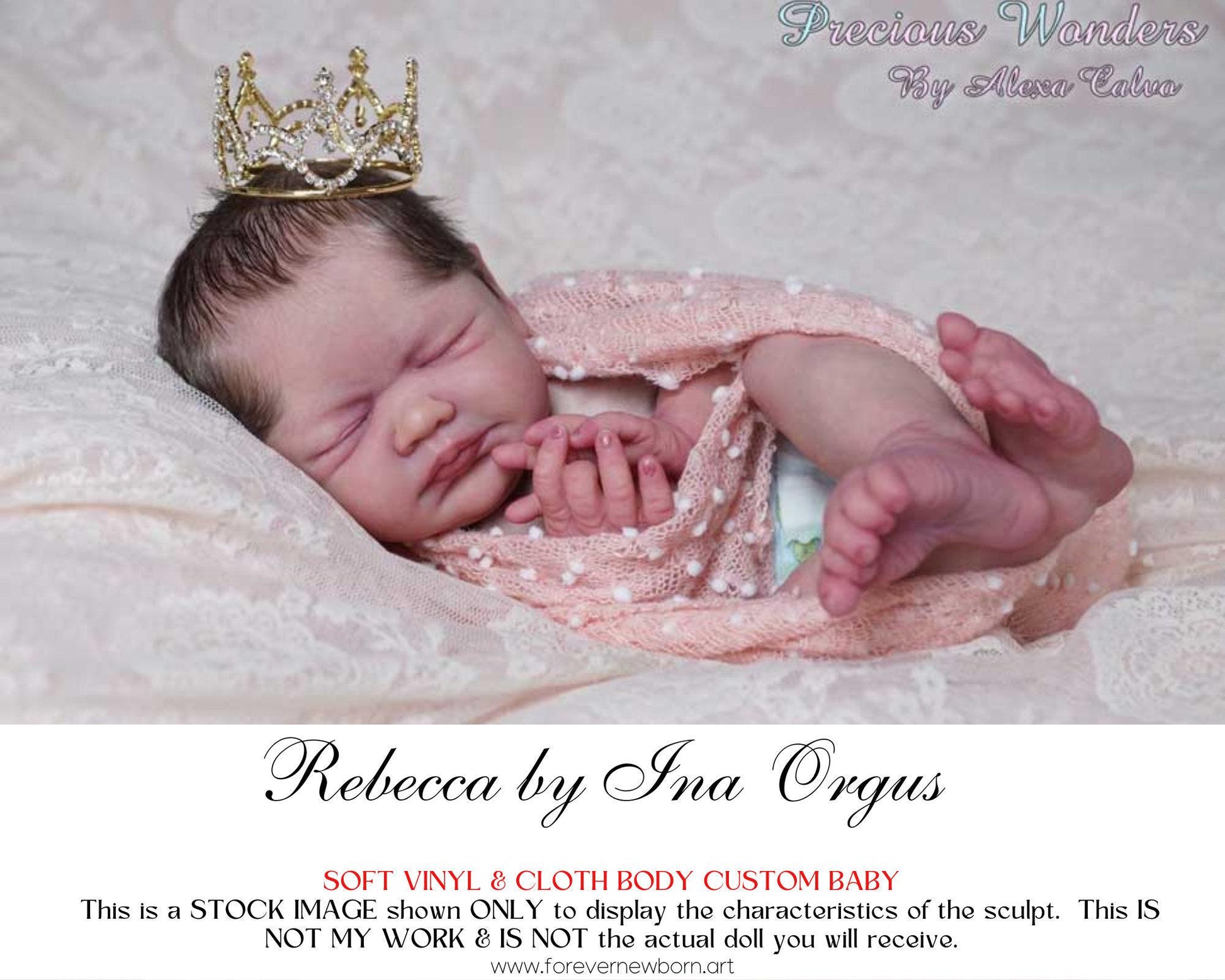 Reborn Baby **Hyper-Realistic** Reborn Doll Rebecca by Ina Orgus (19"+Full Limbs)
