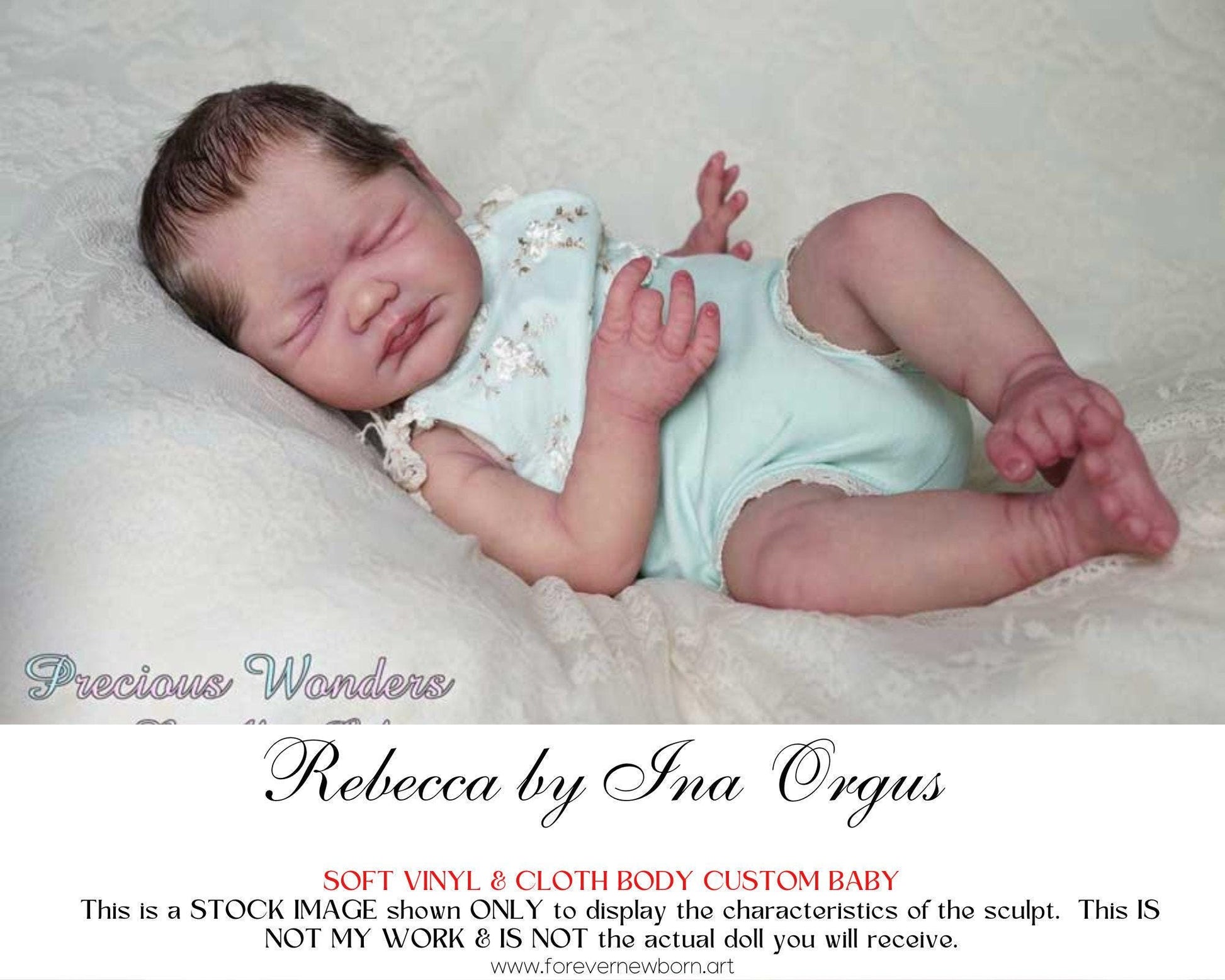 Reborn Baby **Hyper-Realistic** Reborn Doll Rebecca by Ina Orgus (19"+Full Limbs)