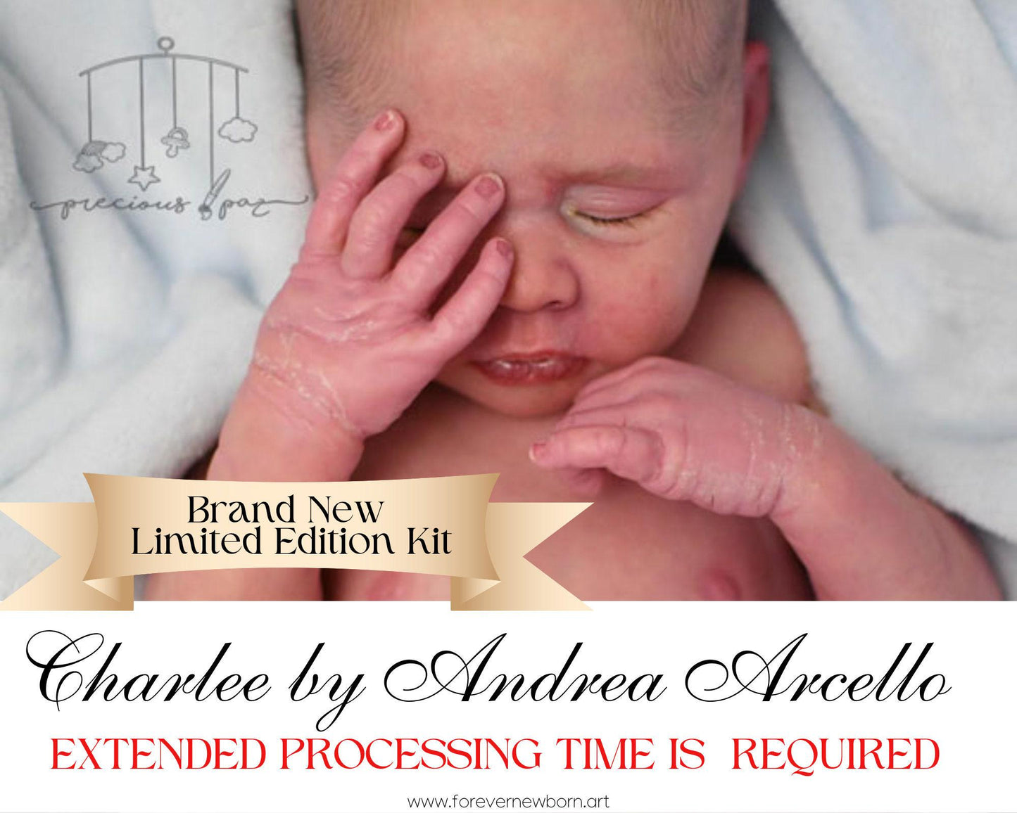 Reborn Baby **Hyper-Realistic** Reborn Doll Charlee by Andrea Arcello (19" + Full Limbs)