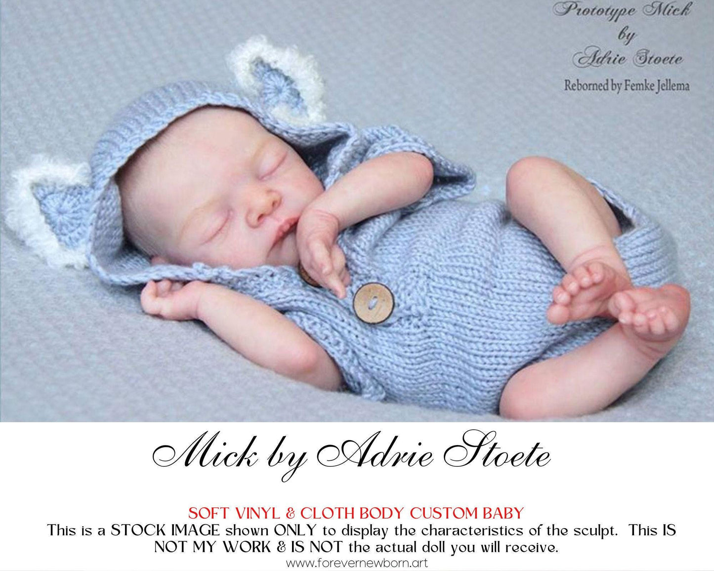 Lifelike Reborn Doll Mick by Adrie Stoete (16"+Full Limbs)