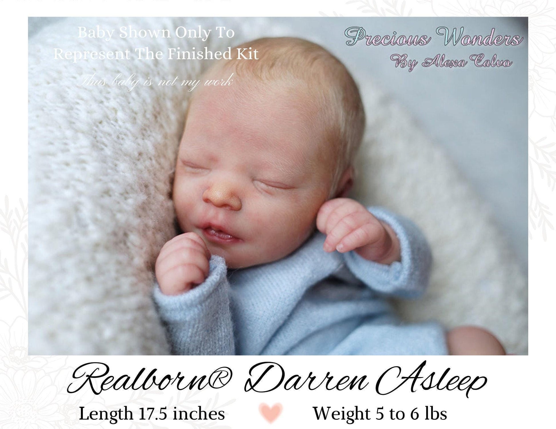 Attention Reborn Baby Collectors ~ Custom Ultra-Realistic Realborn® Darren Asleep (19"+Full Limbs)
