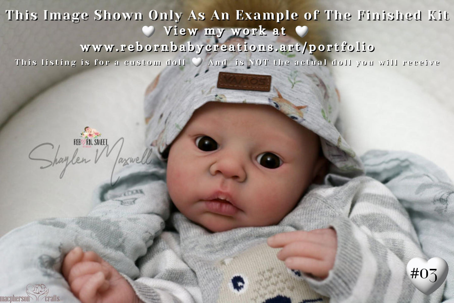 Reborn Baby **Hyper-Realistic** Reborn Doll Benjamin by Adrie Stoete (20" 3/4 Limbs) *Extended Processing - Kit Restocking Soon