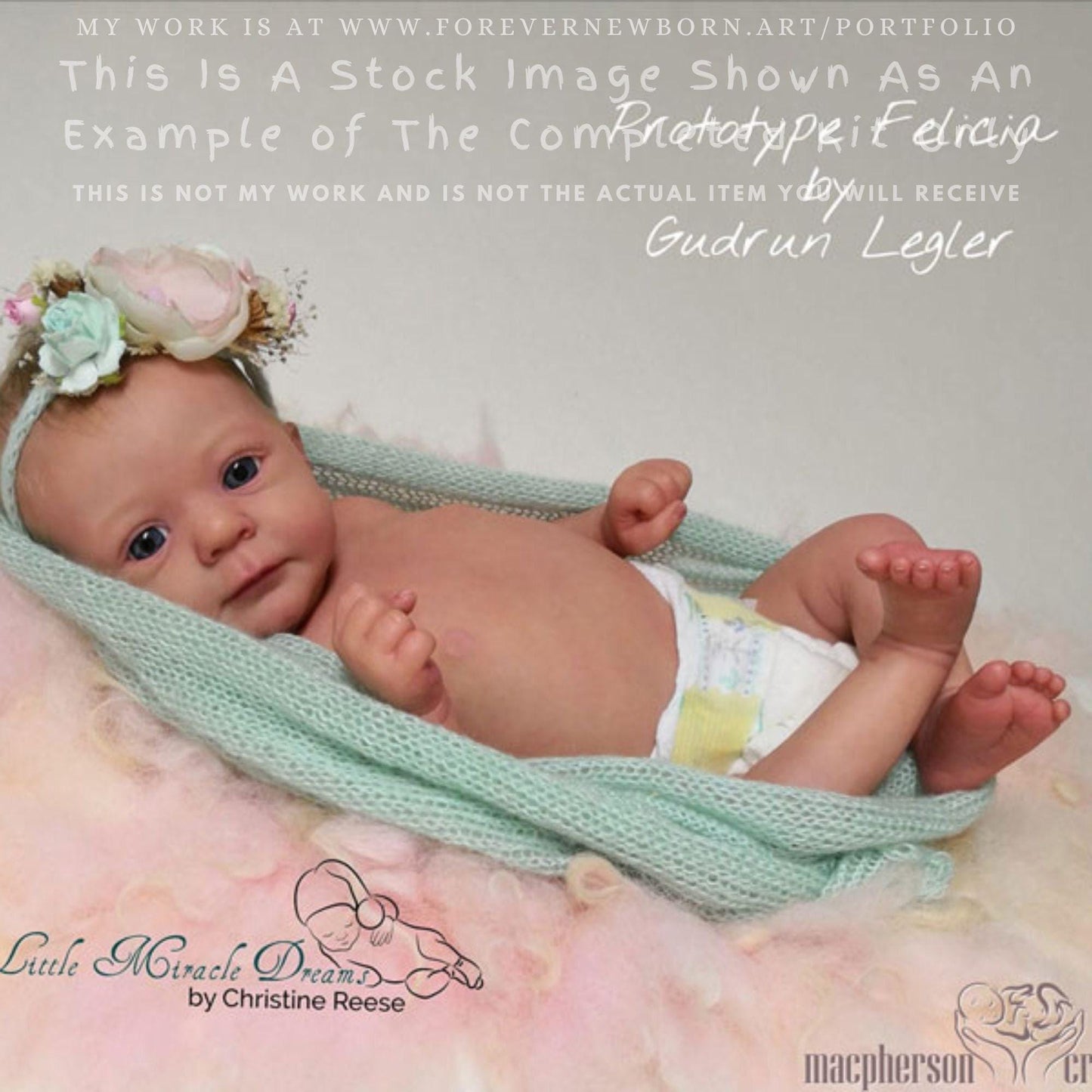 Extremely Realistic Reborn Baby Doll ~ Reborn Baby **Hyper-Realistic** Reborn Doll Felicia by Gudrun Legler (19"+Full Limbs)