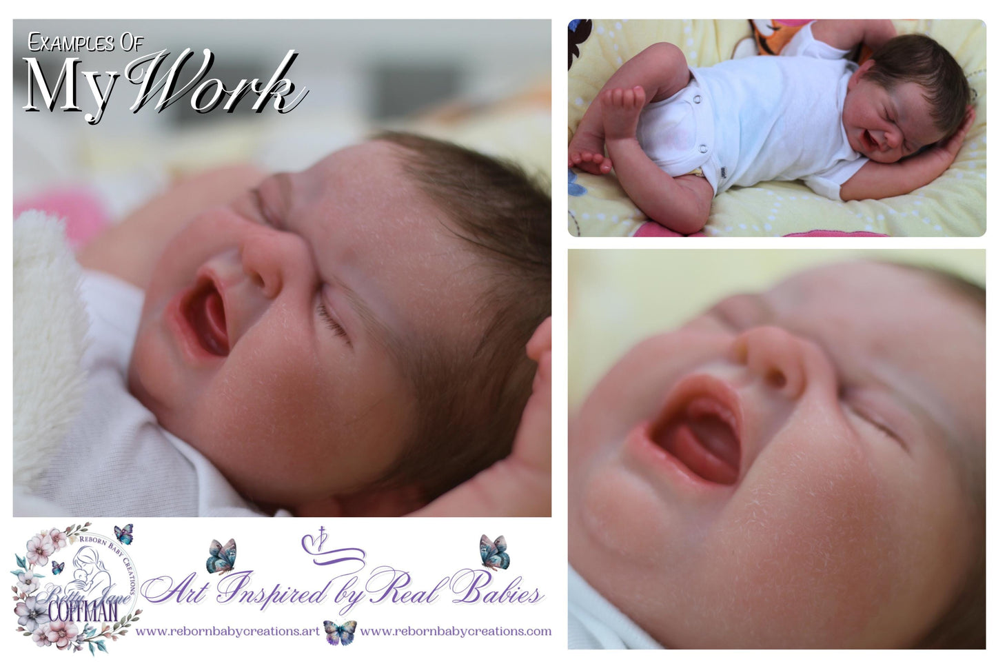 a collage of photos of a newborn baby