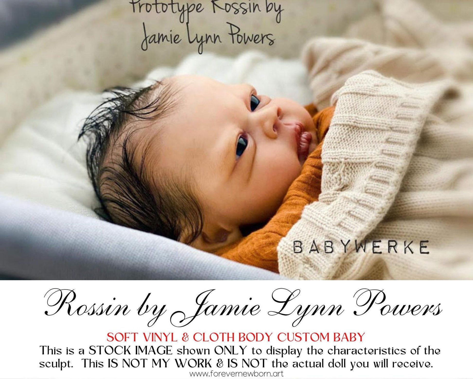 Reborn Baby **Hyper-Realistic** Reborn Doll Rossin by Jamie Lynn Powers (18"+Full Limbs)