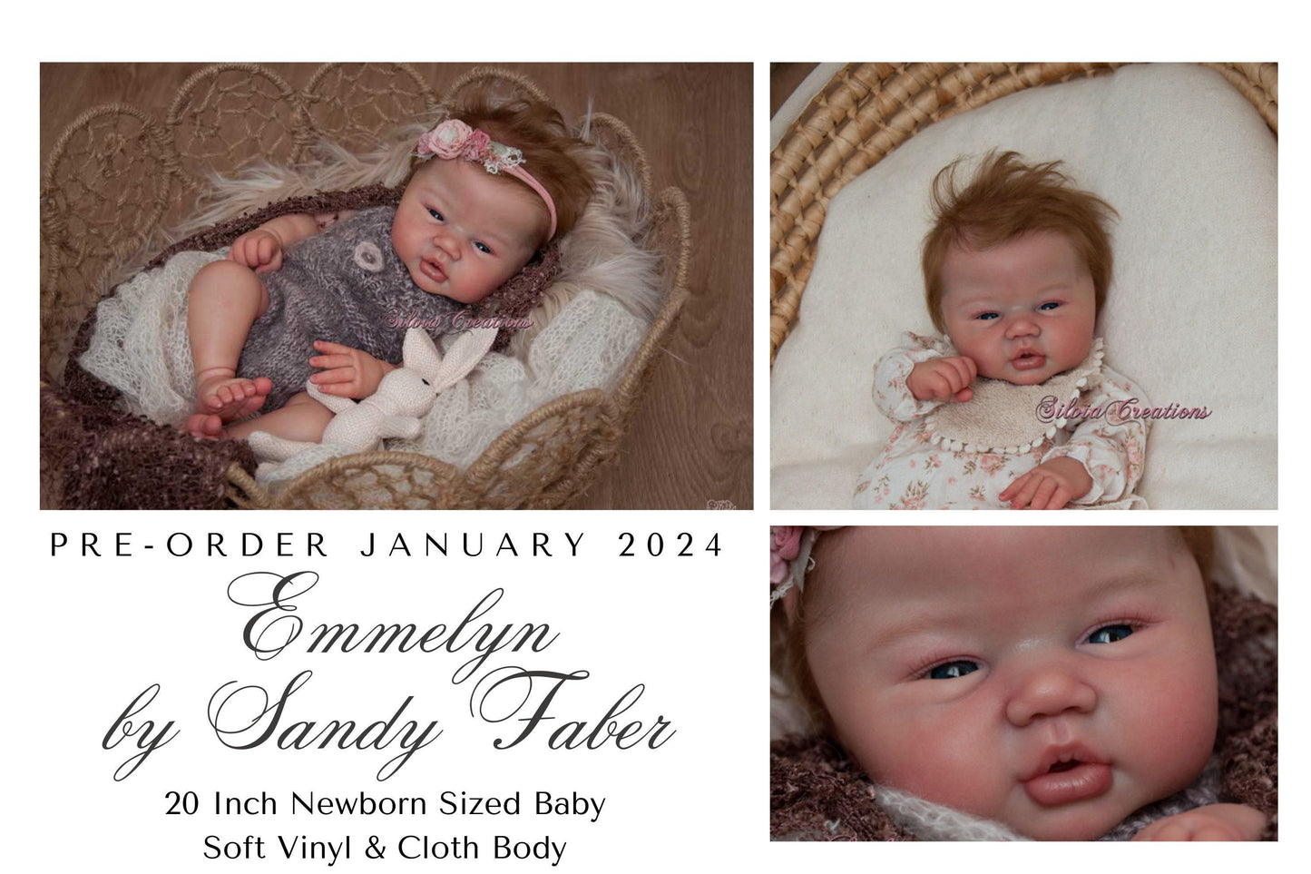 Extremely Realistic Reborn Baby Doll ~ Reborn Baby **Hyper-Realistic** Reborn Doll Emmelyn By Sandy Faber 20" Full Limbs