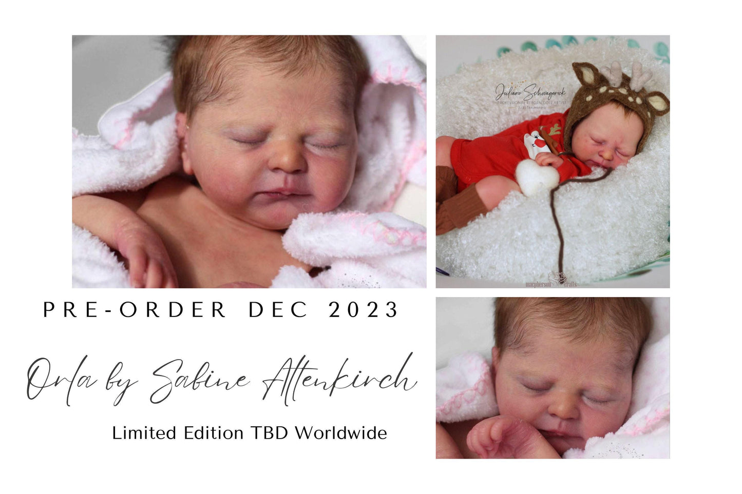 Free Baby Offer ~ Reborn Doll Sale ~ Custom Baby Orla by Sabine Altenkirch 20" Full Limbs