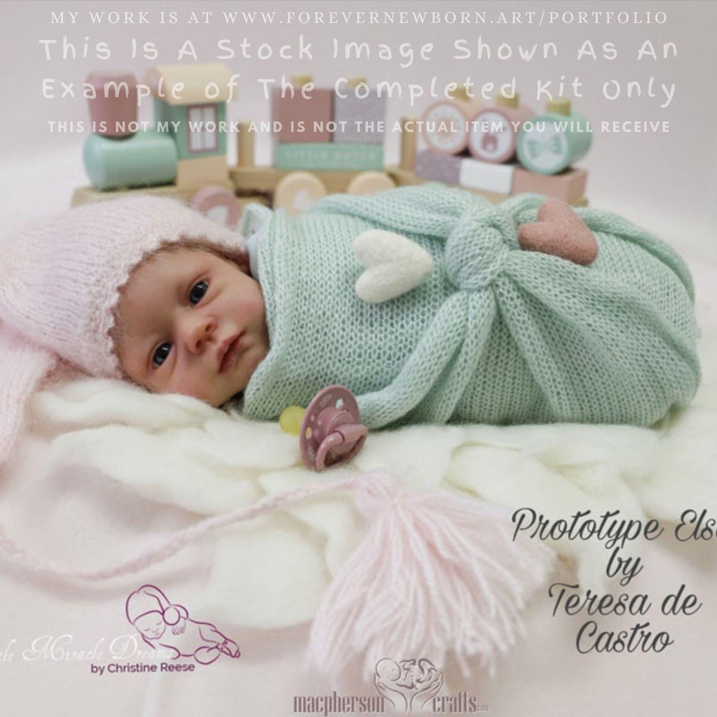 Extremely Realistic Reborn Baby Doll ~ Reborn Baby **Hyper-Realistic** Reborn Doll Elsa by Teresa De Castro (18"+Full Limbs)