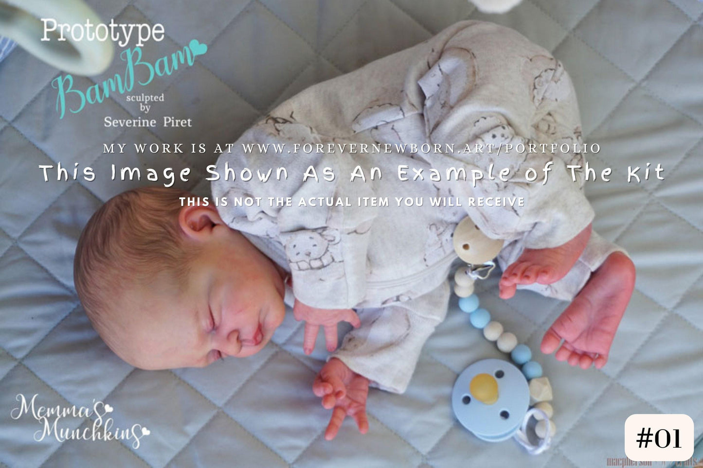 Reborn Baby **Hyper-Realistic** Reborn Doll BamBam By Severine Piret (17" + Full Limbs) NEW KIT!