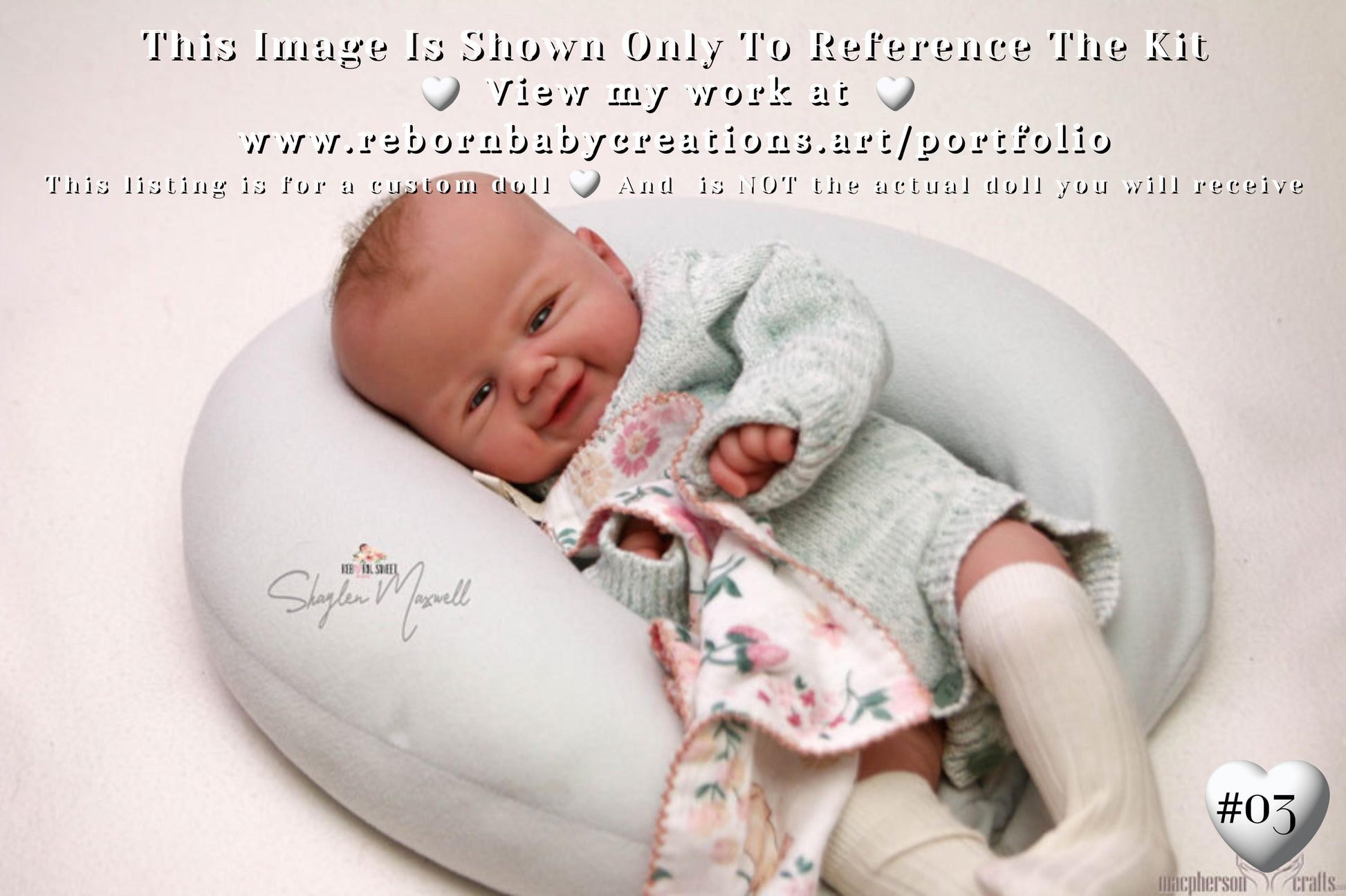 Last One Available ~ Custom Reborn Baby Doll Vivienne by Sandy Faber (20"+ Full Limbs)