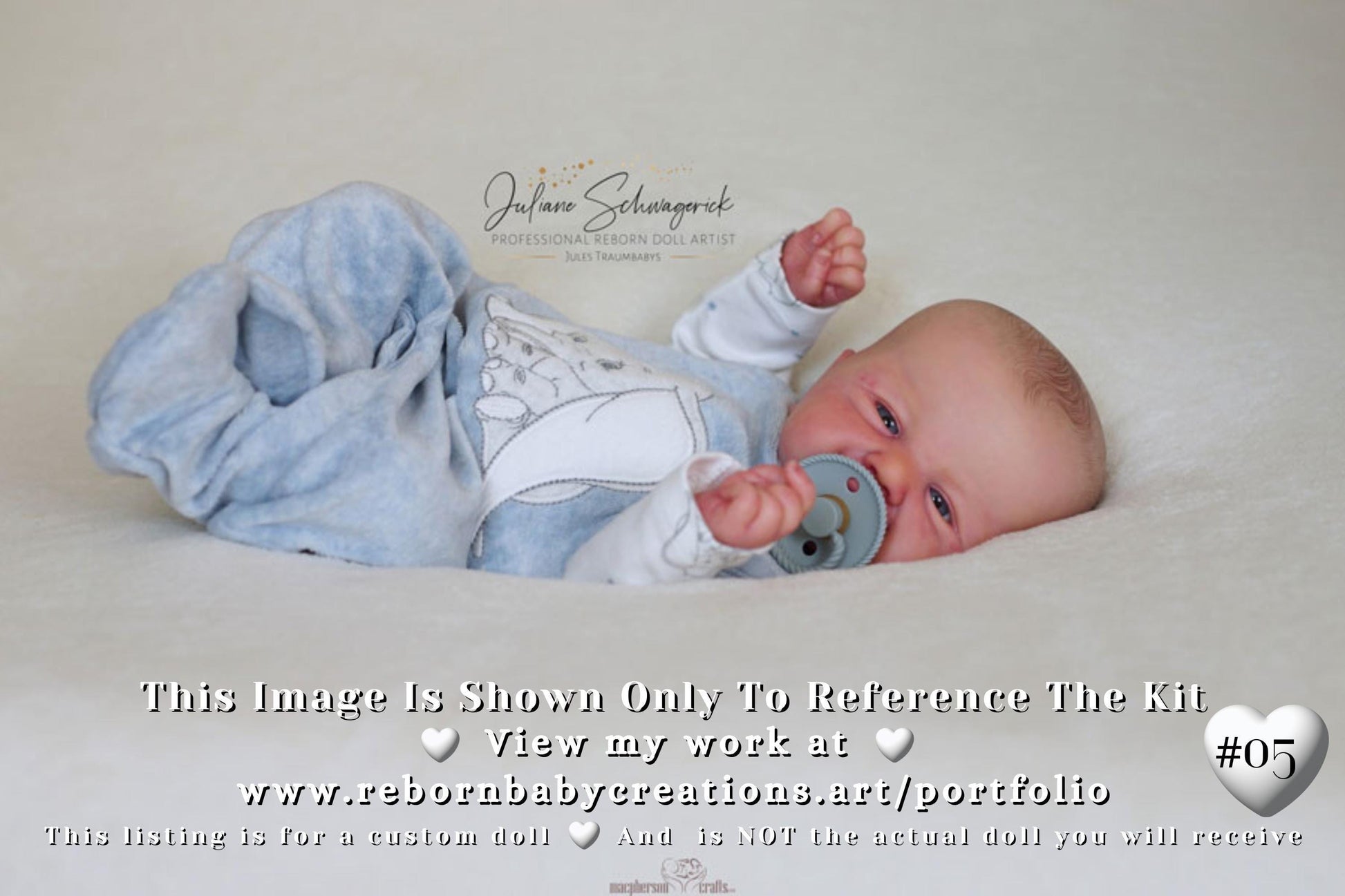 Last One Available ~ Custom Reborn Baby Doll Vivienne by Sandy Faber (20"+ Full Limbs)