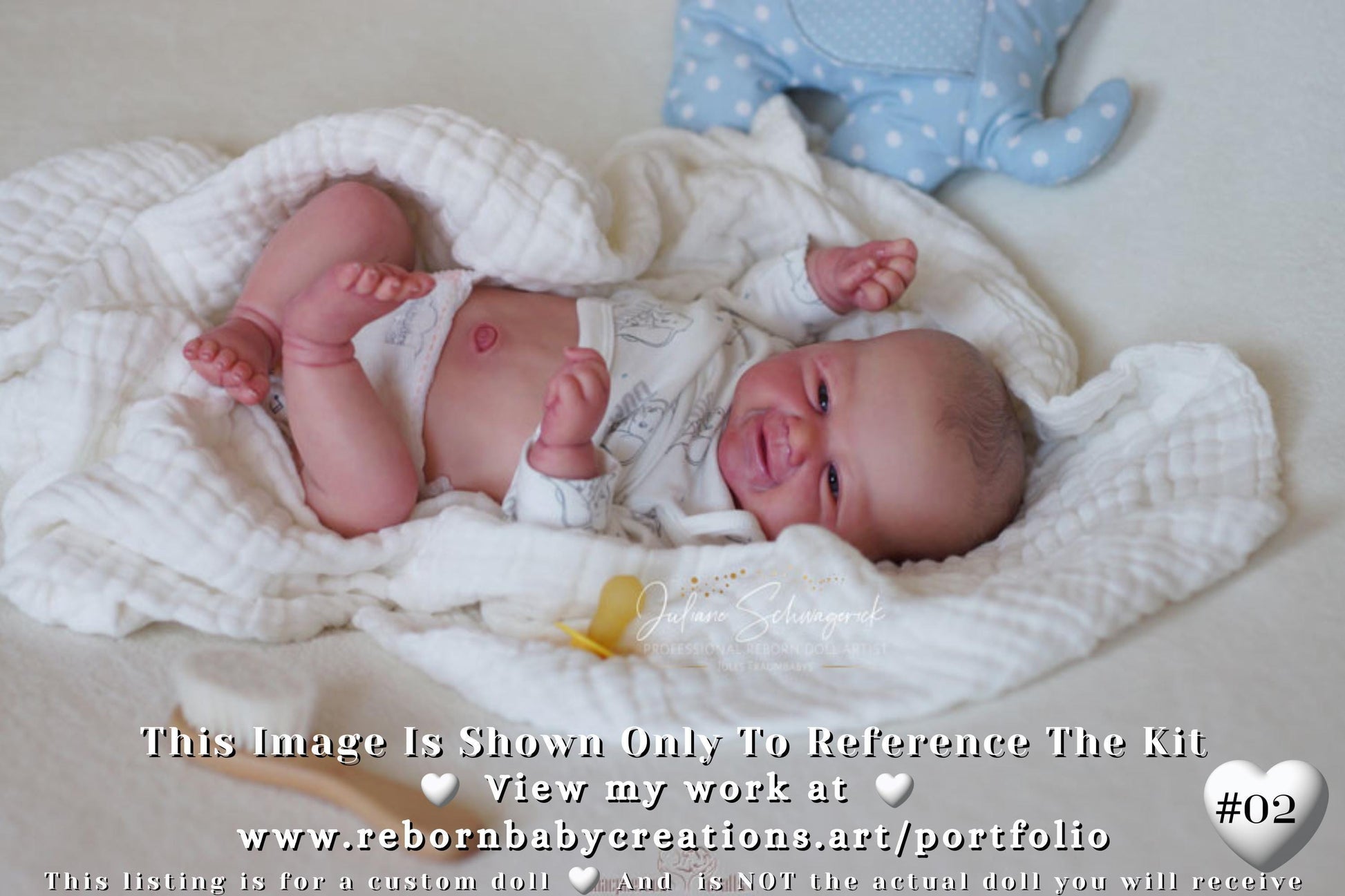 Last One Available ~ Custom Reborn Baby Doll Vivienne by Sandy Faber (20"+ Full Limbs)