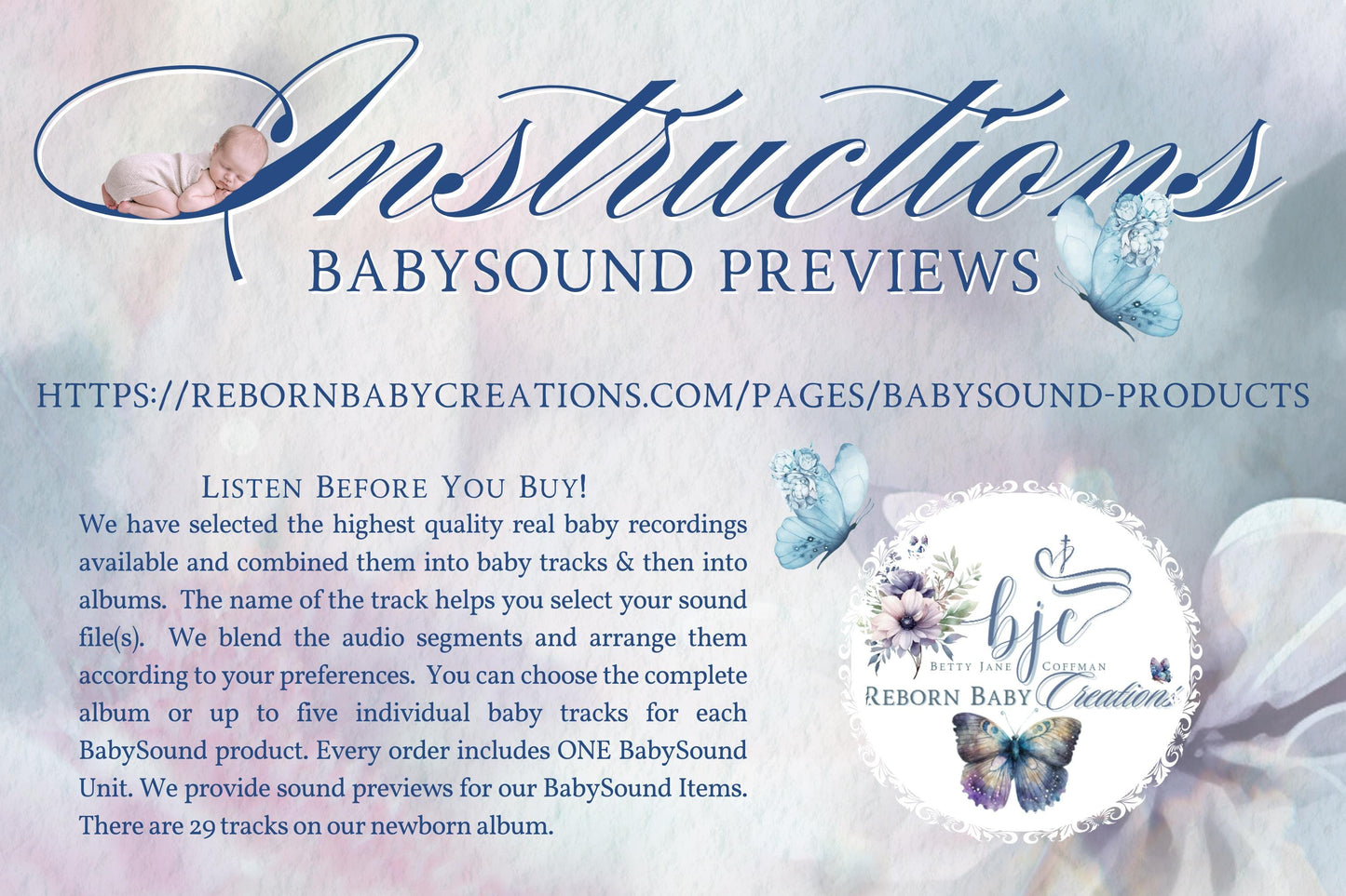 Reborn Voice Sound Box Floral BabySound Bib
