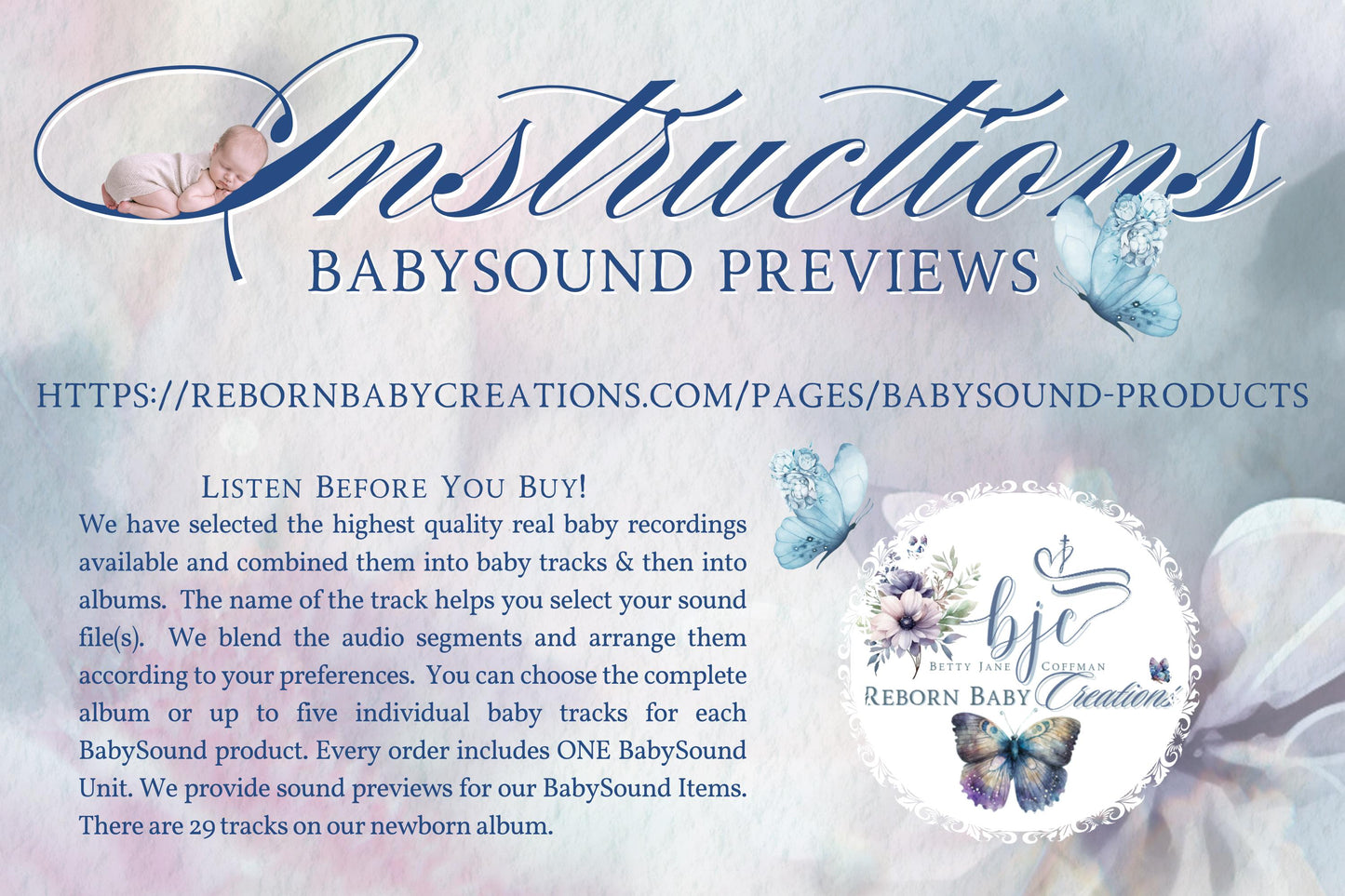 Reborn Voice Sound Box Floral BabySound Bib