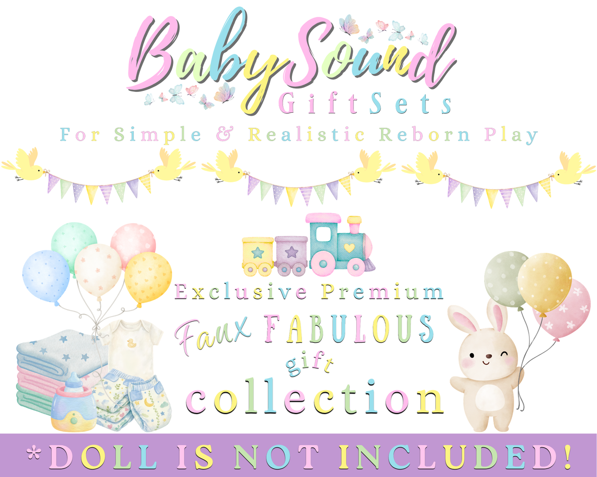 Reborn Doll Gift Set: Formula, Juice, Sound Box & BellyBand Doll Not Included.