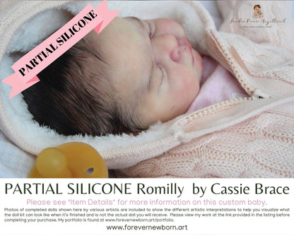 Silicone Baby Romilly by Cassie Brace (18"+ Full Limbs) with cloth body. Extended Processing Time May Be Required. ASK FIRST!