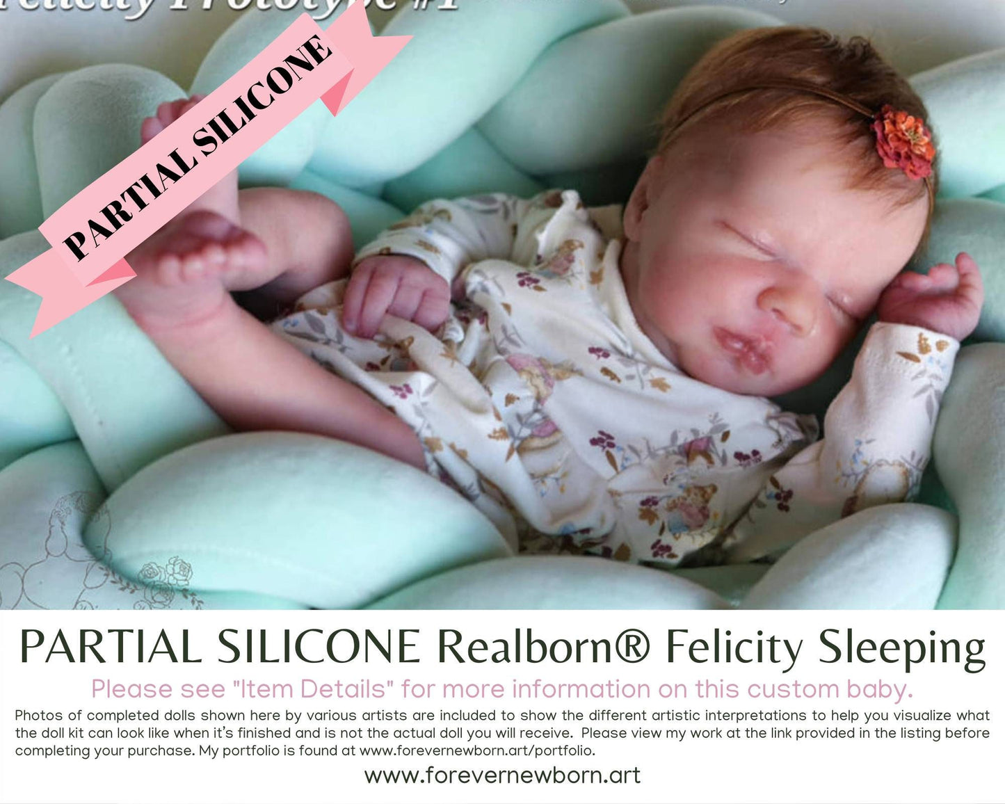 SiLiCoNe BaBy Realborn® Felicity Sleeping (18.75"+ Full Limbs) with cloth body. Extended Processing Time May Be Required. ASK FIRST!