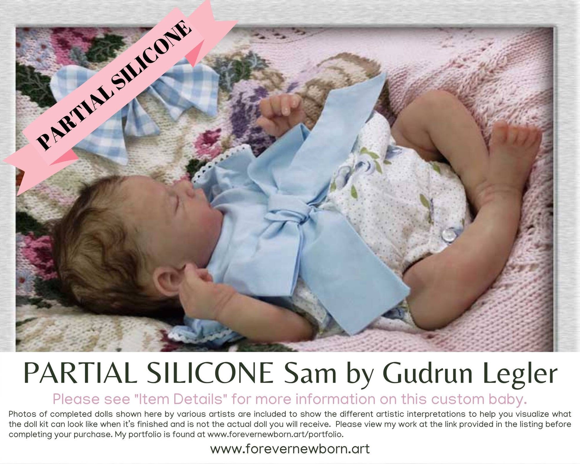 SiLiCoNe BaBy Sam by Gudrun Legler (18"+Full Limbs) with cloth body. Extended Processing Time May Be Required. ASK FIRST!