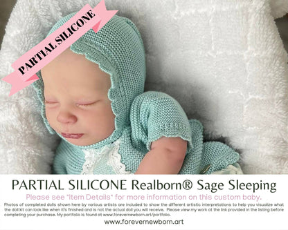 SiLiCoNe BaBy Realborn® Sage Sleeping (18"+ Full Limbs) with cloth body. Extended Processing Time May Be Required. ASK FIRST!