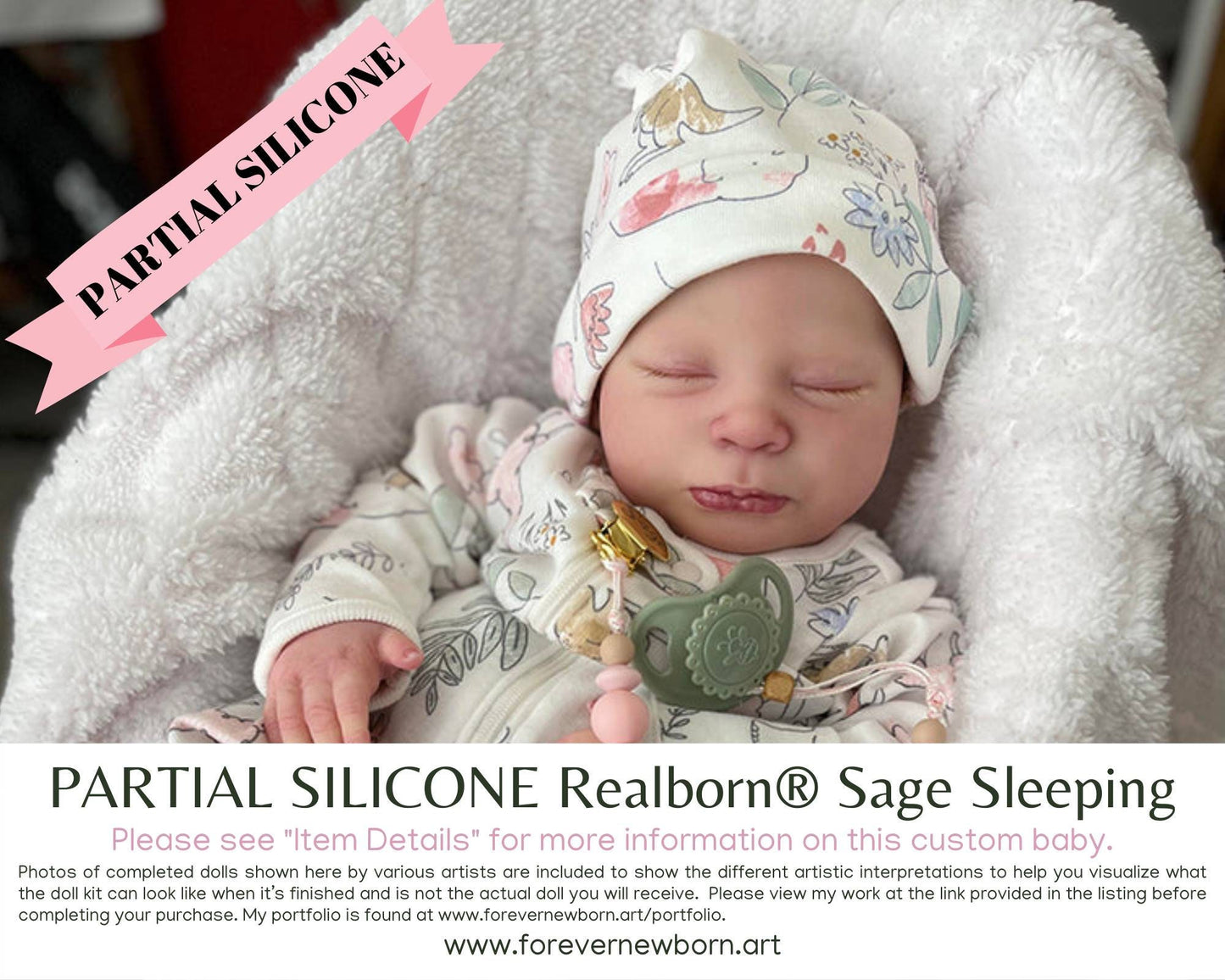 SiLiCoNe BaBy Realborn® Sage Sleeping (18"+ Full Limbs) with cloth body. Extended Processing Time May Be Required. ASK FIRST!