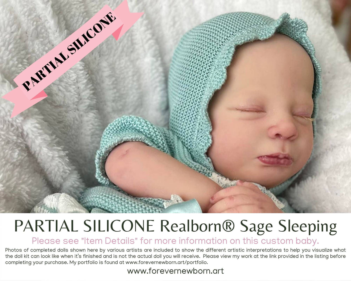 SiLiCoNe BaBy Realborn® Sage Sleeping (18"+ Full Limbs) with cloth body. Extended Processing Time May Be Required. ASK FIRST!