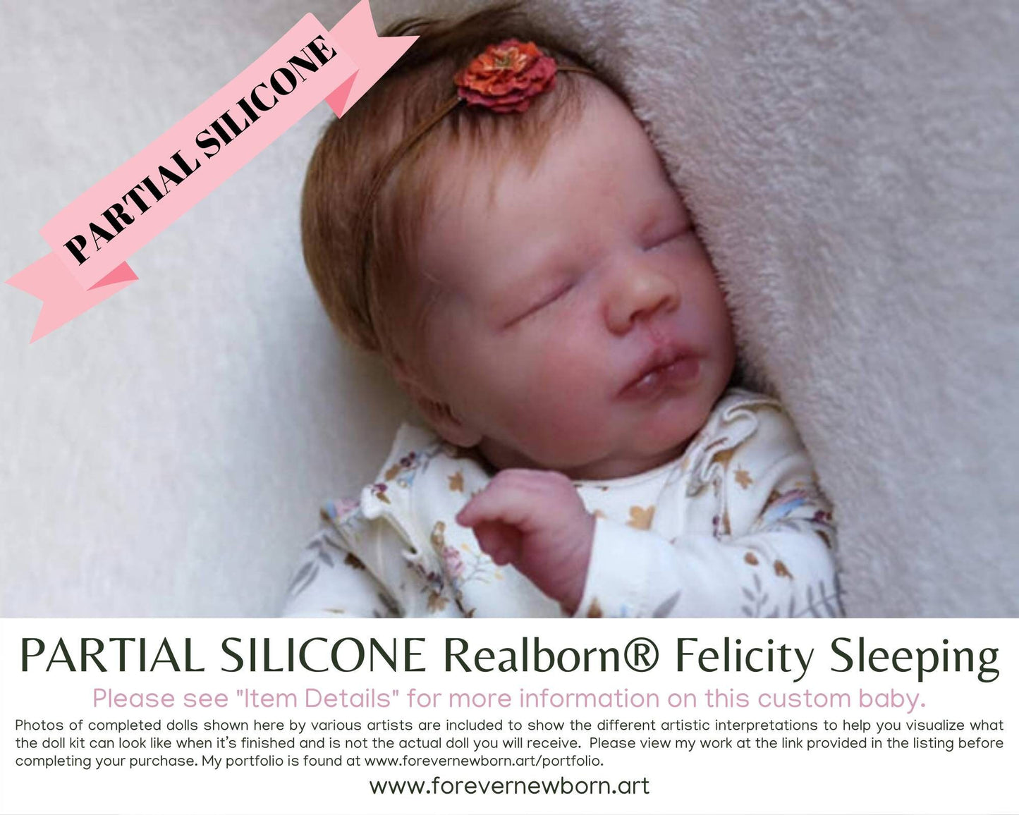 SiLiCoNe BaBy Realborn® Felicity Sleeping (18.75"+ Full Limbs) with cloth body. Extended Processing Time May Be Required. ASK FIRST!