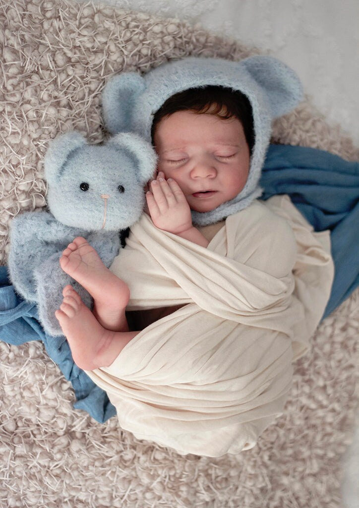 SiLiCoNe BaBy Realborn® Jameson Asleep (19"+ Full Limbs) with cloth body. Extended Processing Time May Be Required. ASK FIRST!