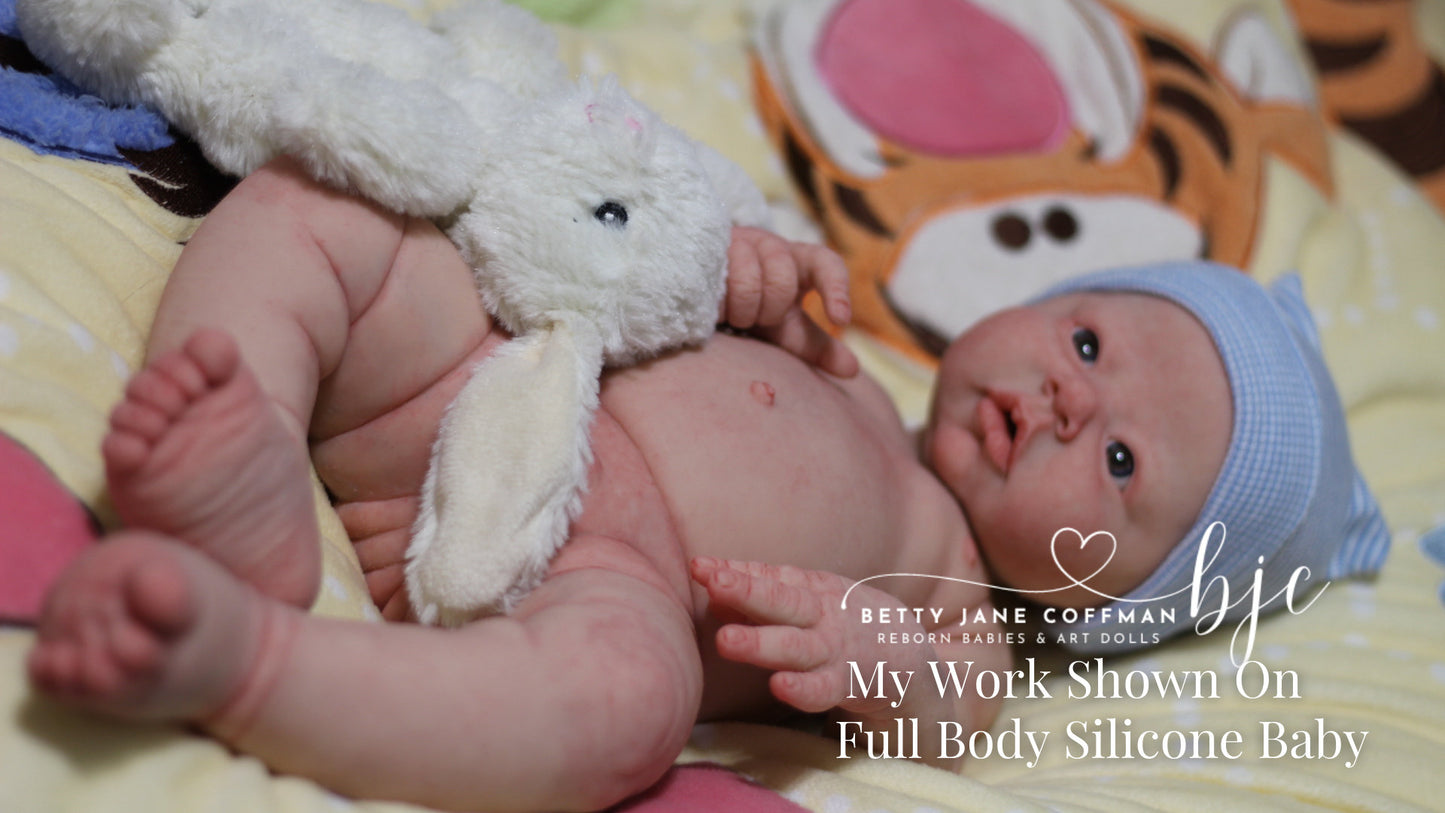 Drink & Wet + Armatures - FULL-BODY SILICONE Preemie Danielle / Danny Awake by Maria Lynn Grover (16 inches 4lbs 15oz)