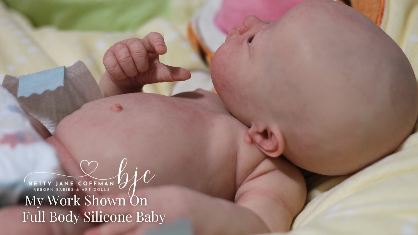 Drink & Wet + Armatures - FULL-BODY SILICONE Preemie Kairi / Kian by Elena Westbrook (14 inches 3 lbs 3 oz)