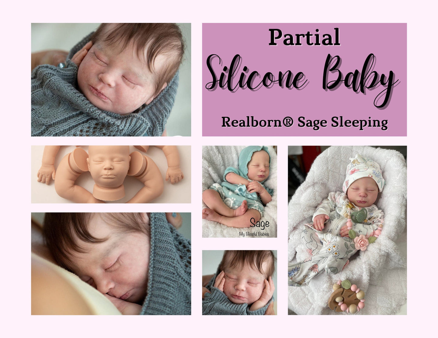 SiLiCoNe BaBy Realborn® Sage Sleeping (18" Full Limbs) with cloth body. Extended Processing Time May Be Required. ASK FIRST!