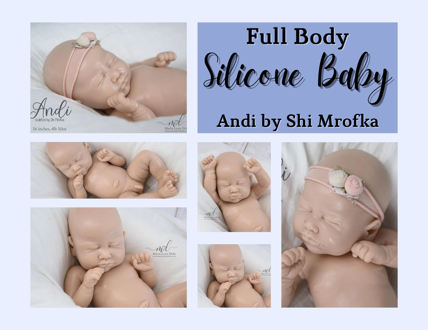 Drink & Wet + Armatures - FULL-BODY SILICONE Andi by Shi Mrofka (16 inches 4 lbs 10 oz)