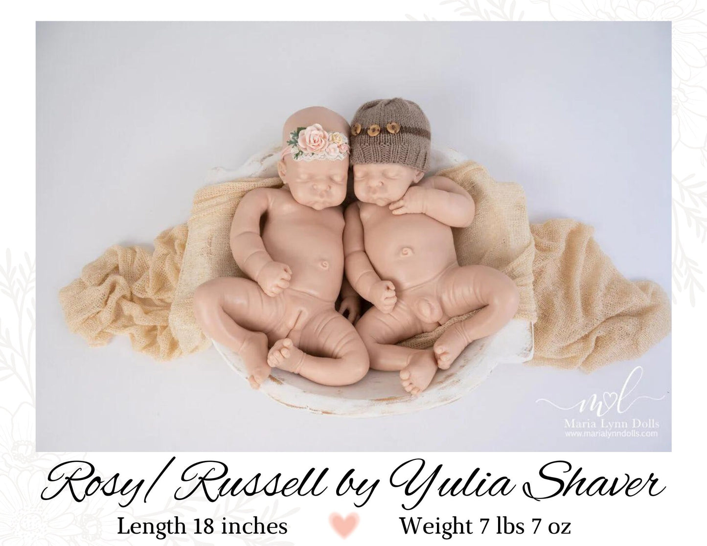 Full Body Silicone Baby Rosy/Russell by Yulia Shaver (18 inches 7 lbs 7 oz) *includes pictures of my own work in silicone.