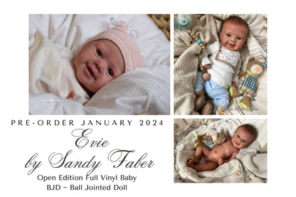 Ultra-Realistic ReBoRn BaBy ~ Evie By Sandy Faber 20" Full Vinyl Baby ~ BJD Ball Jointed Doll